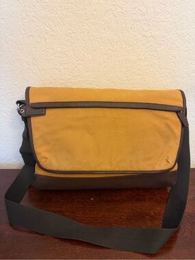 Vintage Coach Camden F70729 Messenger Computer Bag Canvas Leather Trim Brown